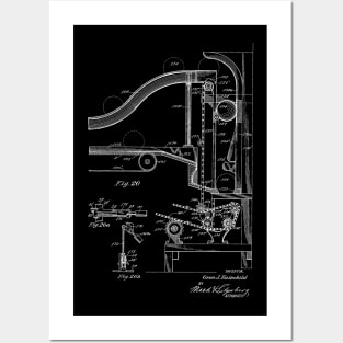 Automatic Bowling Machine Vintage Patent Drawing Posters and Art
